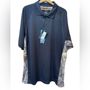🔥🖤NWT RedHead black/camo men’s golf polo shirt size L.  Cool camo detail!